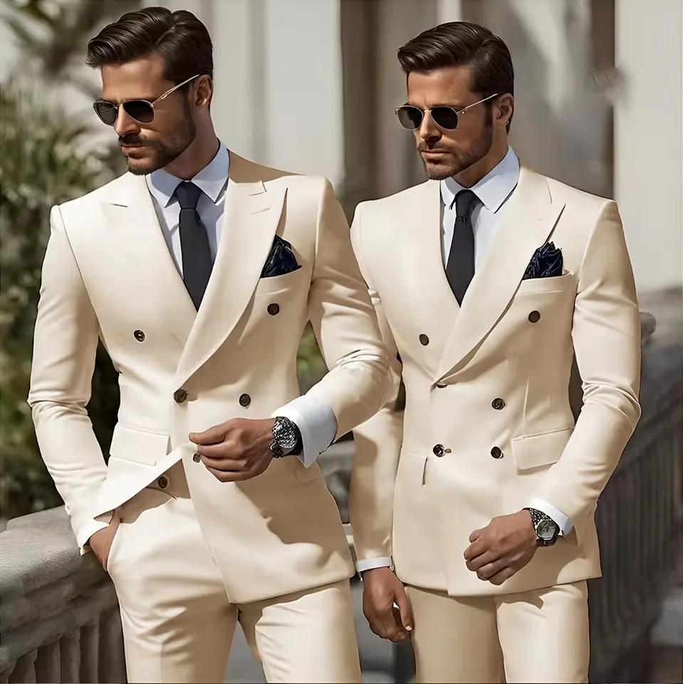 2026 Ivory Slim Fit Men's Suit 2-Piece Set Double Breasted Blazer Tuxedo for Wedding Groom Outfit Available
2026 Ivory Slim Fit Men's Suit 2-Piece Set Double Breasted Blazer Tuxedo for Wedding Groom Outfit Available