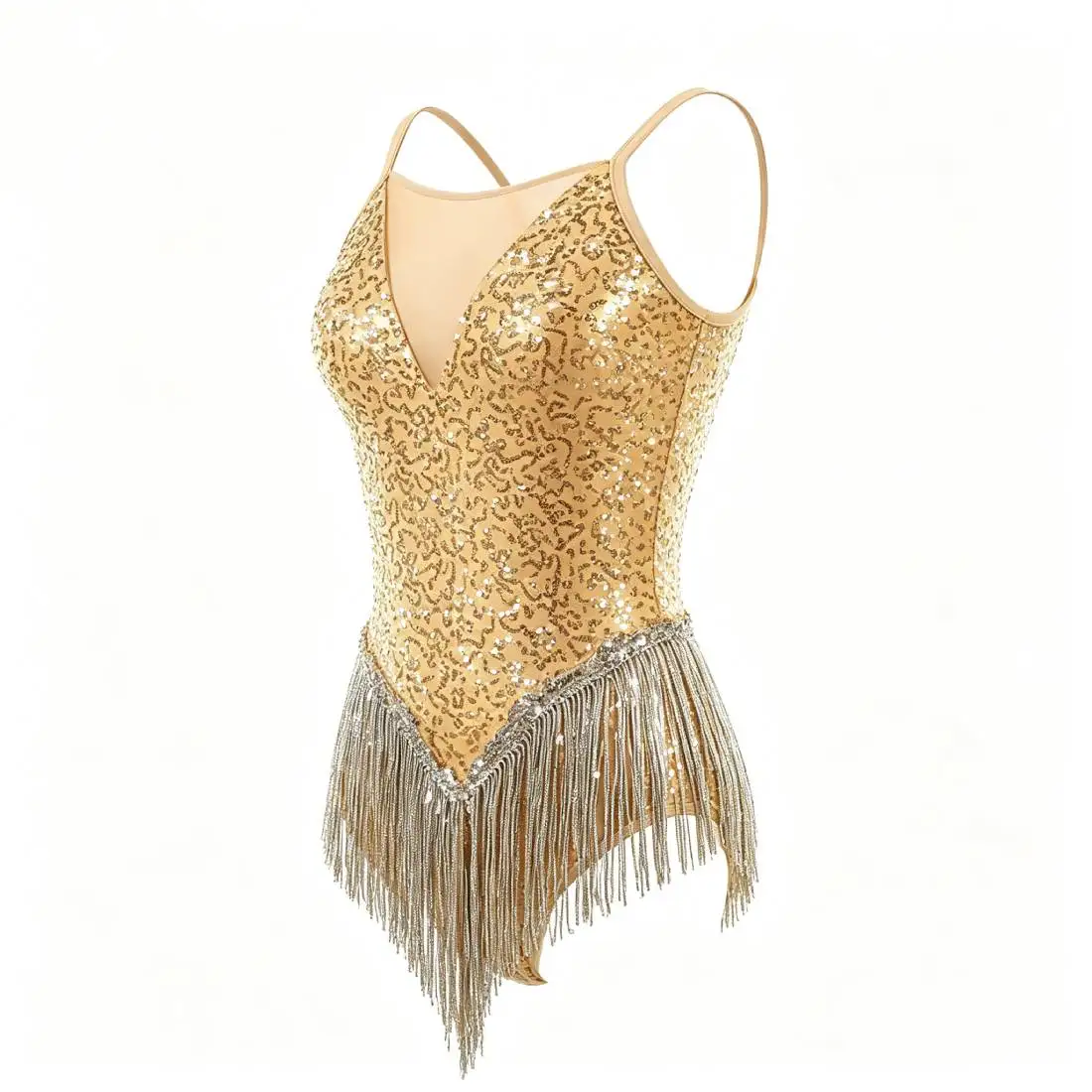 Gold Sequin Fringe Lyrical Dance Leotard for Women Adults Stage Performance Dancewear 26277A
Gold Sequin Fringe Lyrical Dance Leotard for Women Adults Stage Performance Dancewear 26277A