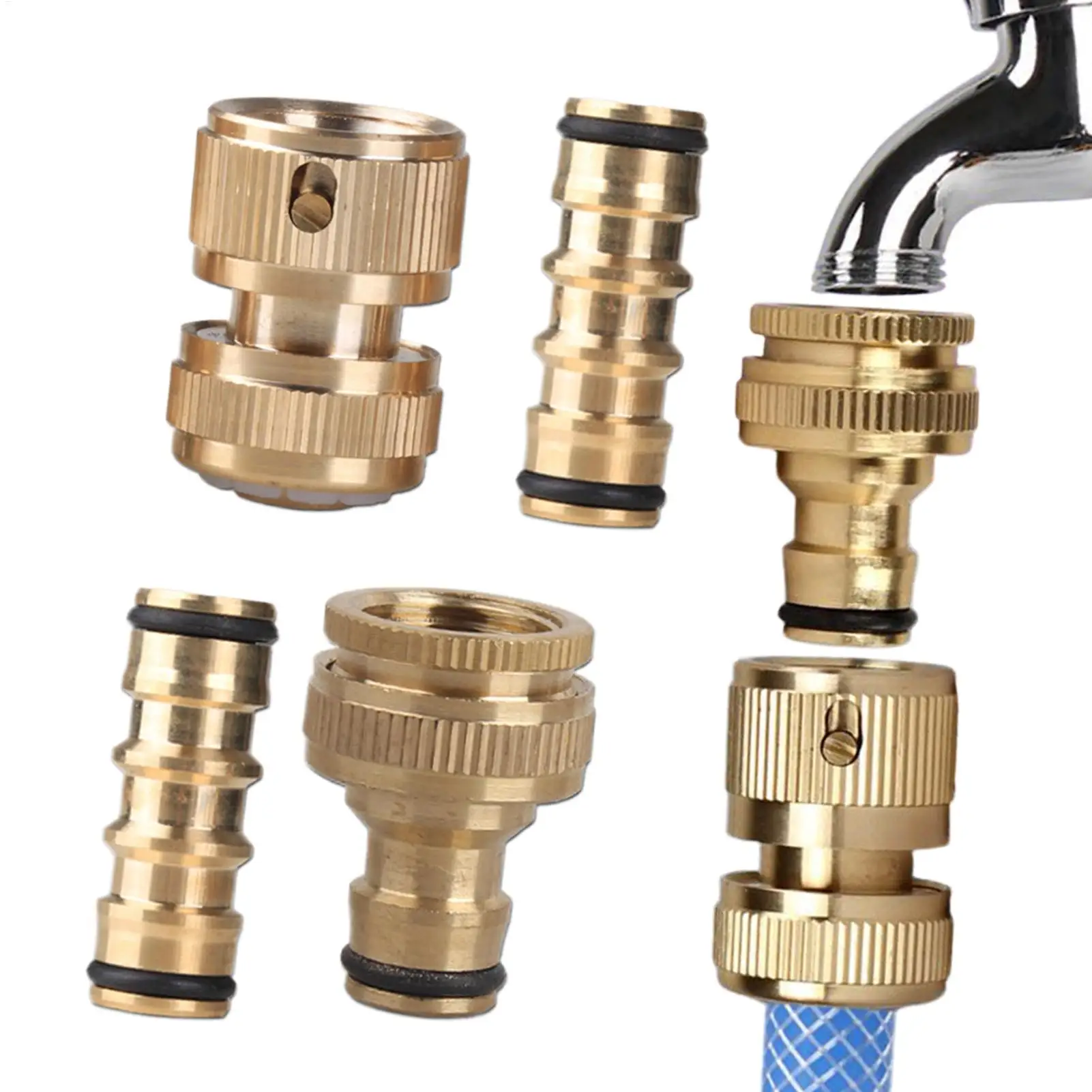 Quick Connect Hose Fittings 6 Set Brass Tube Watering Coupling Disconnect Adapter Garden Driveway Irrigation Outdoor RV Backyard
Quick Connect Hose Fittings 6 Set Brass Tube Watering Coupling Disconnect Adapter Garden Driveway Irrigation Outdoor RV Backyard