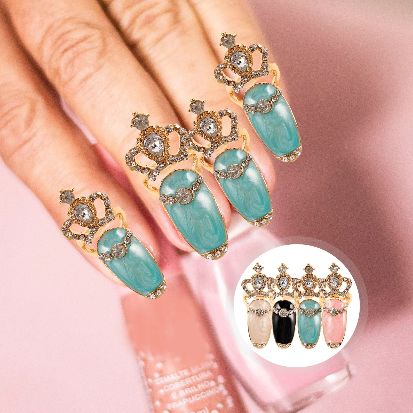 4 Pcs Manicure Little Finger Ring Unique Decor Crown Nail Halloween Black for Women Alloy Pink
4 Pcs Manicure Little Finger Ring Unique Decor Crown Nail Halloween Black for Women Alloy Pink