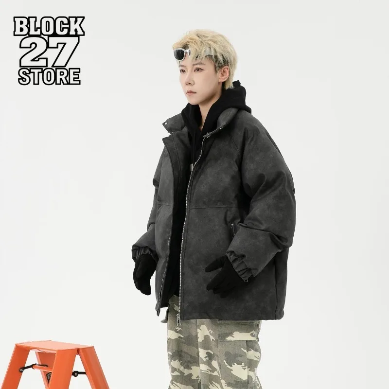 Harajuku Men Winter Thickened Padded Jacket Warm Stand Collar Cotton Coat Loose Fit Retro Streetwear Weather Insulated Outwear
Harajuku Men Winter Thickened Padded Jacket Warm Stand Collar Cotton Coat Loose Fit Retro Streetwear Weather Insulated Outwear