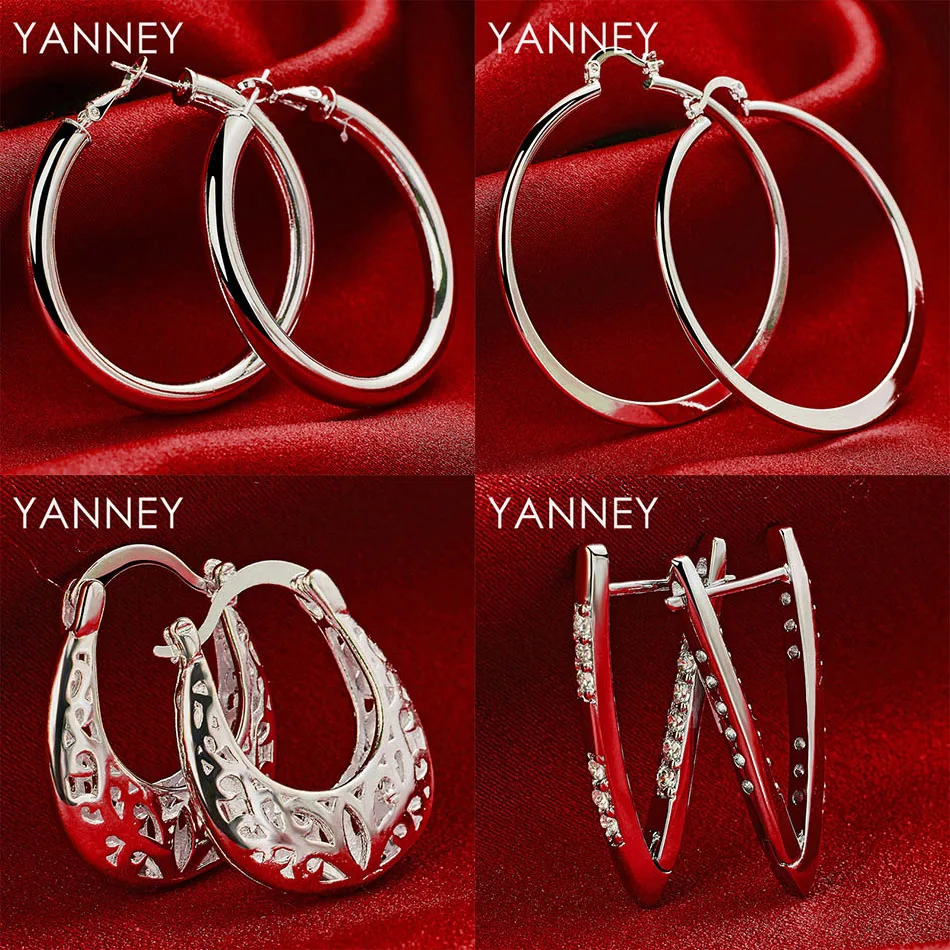925 Sterling Silver Delicate Smooth Round Hollow Earrings Women Jewelry Charm Party Gift Accessories
925 Sterling Silver Delicate Smooth Round Hollow Earrings Women Jewelry Charm Party Gift Accessories