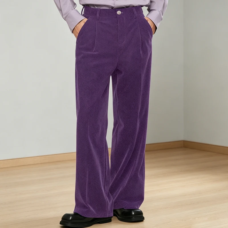 Luxury Men's Velvet Pants High Waist Wide Leg Trousers Loose Straight Leg Suit Pants Business Casual For Formal Party Daily Wear
Luxury Men's Velvet Pants High Waist Wide Leg Trousers Loose Straight Leg Suit Pants Business Casual For Formal Party Daily Wear