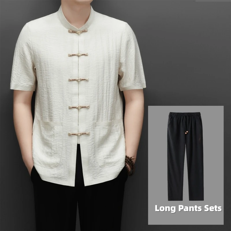 Man's Chinese Traditional Shirts Sets Fall Buckle Kung Fu Shirts Pants Oriental Retro Tops Casual Breathable Tang Uniforms Hanfu
Man's Chinese Traditional Shirts Sets Fall Buckle Kung Fu Shirts Pants Oriental Retro Tops Casual Breathable Tang Uniforms Hanfu