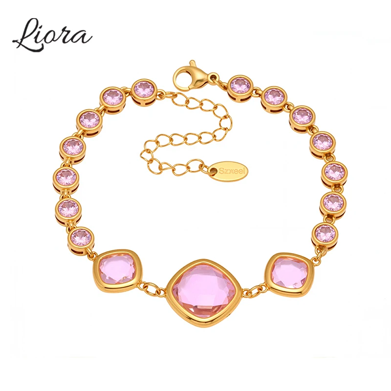 Liora Shiny Square Round Glass Bracelets Anklet For Women Stainless Steel Chain Bracelet Women Wedding Engagement Bling Jewelry
Liora Shiny Square Round Glass Bracelets Anklet For Women Stainless Steel Chain Bracelet Women Wedding Engagement Bling Jewelry