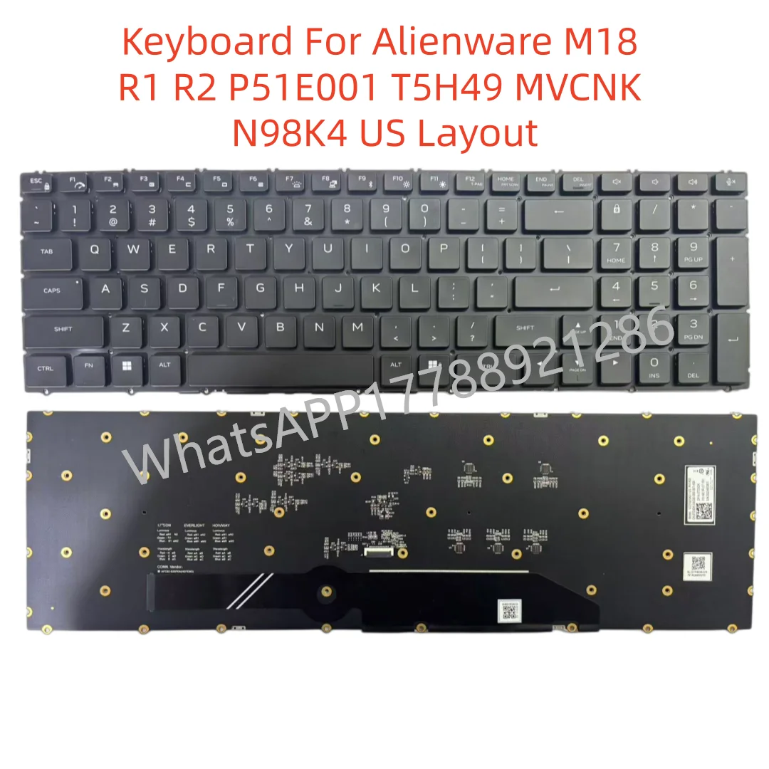 Keyboard For Alienware M18 R1 R2 P51E001 T5H49 MVCNK N98K4 US UK Layout
Keyboard For Alienware M18 R1 R2 P51E001 T5H49 MVCNK N98K4 US UK Layout