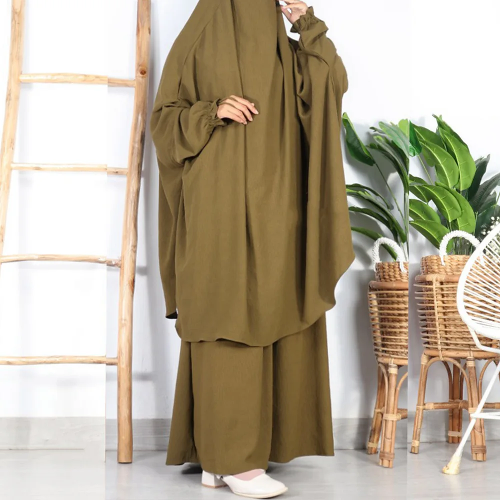 Мусульманские комплекты Ид Химар Джалабия из 2 предметов для женщин, молитвенная одежда, топы с капюшоном, юбка, Рамадан, исламская одежда, платье-хиджаб, халат бурqa
Мусульманские комплекты Ид Химар Джалабия из 2 предметов для женщин, молитвенная одежда, топы с капюшоном, юбка, Рамадан, исламская одежда, платье-хиджаб, халат бурqa