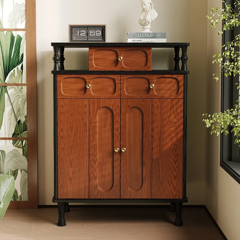 French solid wood shoe cabinet large capacity entrance foyer cabinet indoor door entry medium ancient style shoe rack
French solid wood shoe cabinet large capacity entrance foyer cabinet indoor door entry medium ancient style shoe rack