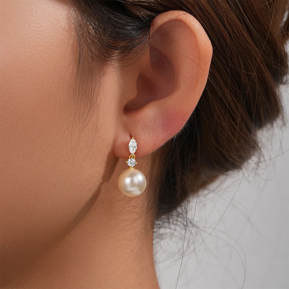 CANNER Vintage Premium Zircon Pearl Stud Earrings S925 Sterling Silver Light Luxury Pearl Pendant Earrings For Lady Jewelry Gift
CANNER Vintage Premium Zircon Pearl Stud Earrings S925 Sterling Silver Light Luxury Pearl Pendant Earrings For Lady Jewelry Gift