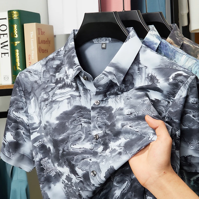 Light Luxury Summer Casual Seamless Comfortable Cool Everything Ink Style Printed Lapel Shirt Design Short Sleeve T-shirt Top
Light Luxury Summer Casual Seamless Comfortable Cool Everything Ink Style Printed Lapel Shirt Design Short Sleeve T-shirt Top