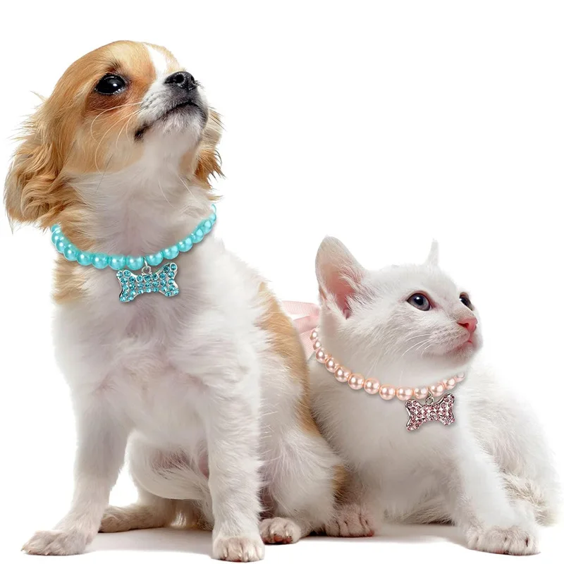 Pet Pearl Necklace Diamond Crystal Dog Pearl Necklace Collars with Bling Rhinestones Bone Dog Pearl Jewelry Set Wedding Collar
Pet Pearl Necklace Diamond Crystal Dog Pearl Necklace Collars with Bling Rhinestones Bone Dog Pearl Jewelry Set Wedding Collar