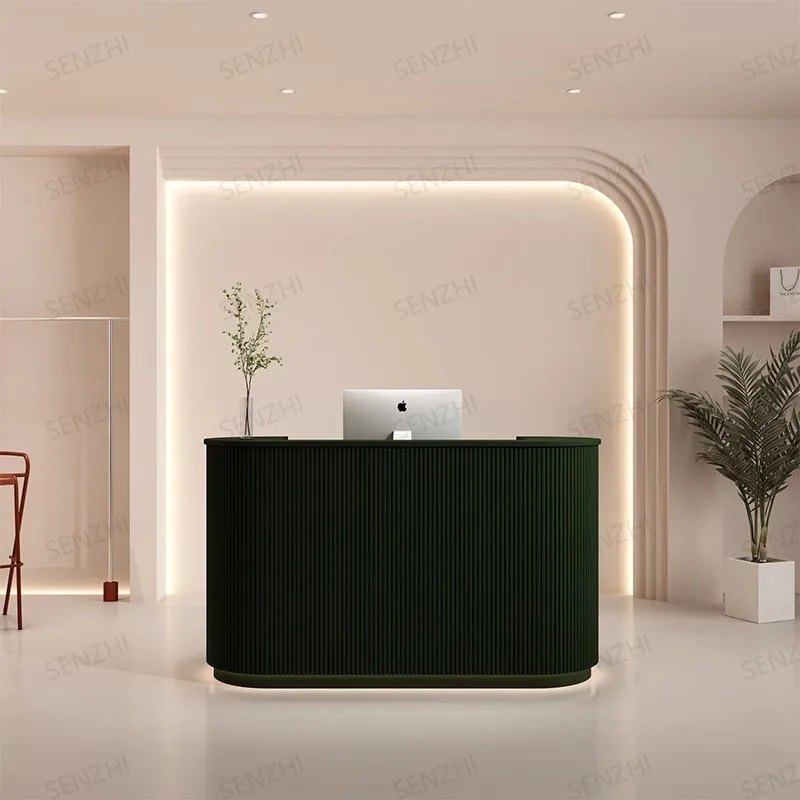Curved Luxury Design Office Furniture Counter Front Table Modern Cashier Leisure Club Reception Desk Beauty Salon
Curved Luxury Design Office Furniture Counter Front Table Modern Cashier Leisure Club Reception Desk Beauty Salon