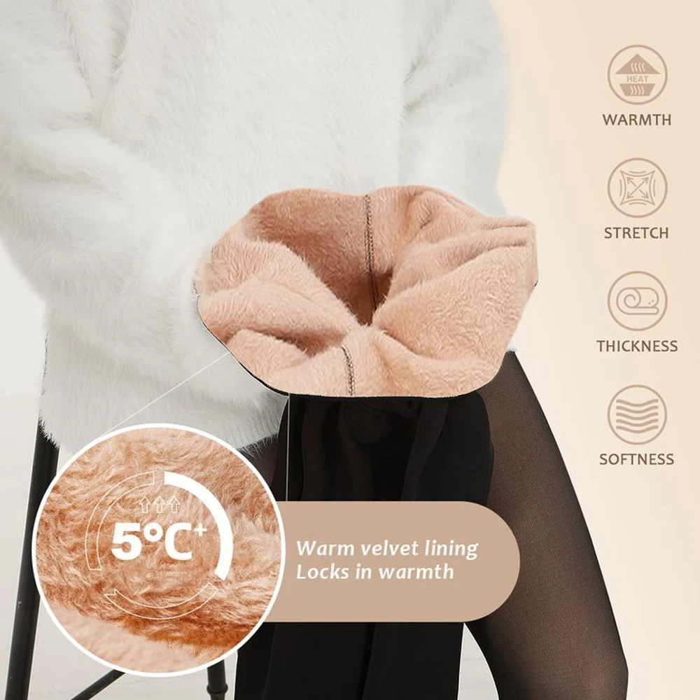 One Seam Fleece Lined Tights Shaping Thermal Leggings Compression Band Translucent Pantyhose Sheer Fleece Leggings Plus Size 12 S956eff7cd21840e58828e9666102e319C