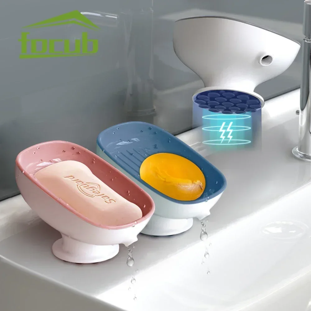 1/2Pcs Bathroom Soap Dishes Holder with Super Suction Cup Self Draining Soap Container Box for Bathroom Kitchen Sink Accessories
1/2Pcs Bathroom Soap Dishes Holder with Super Suction Cup Self Draining Soap Container Box for Bathroom Kitchen Sink Accessories