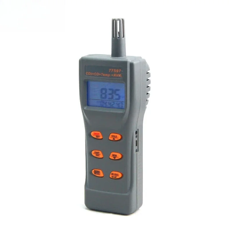Carbon monoxide/carbon dioxide/temperature and humidity detector with alarm
Carbon monoxide/carbon dioxide/temperature and humidity detector with alarm