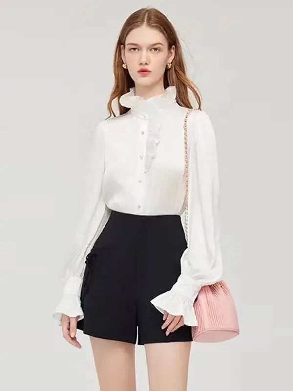 Elegant Slim Fit Long Sleeve White Shirt Base Layer Fashionable Top French Style Polyester Fiber Bell Sleeve round Neck Pure ...
Elegant Slim Fit Long Sleeve White Shirt Base Layer Fashionable Top French Style Polyester Fiber Bell Sleeve round Neck Pure ...