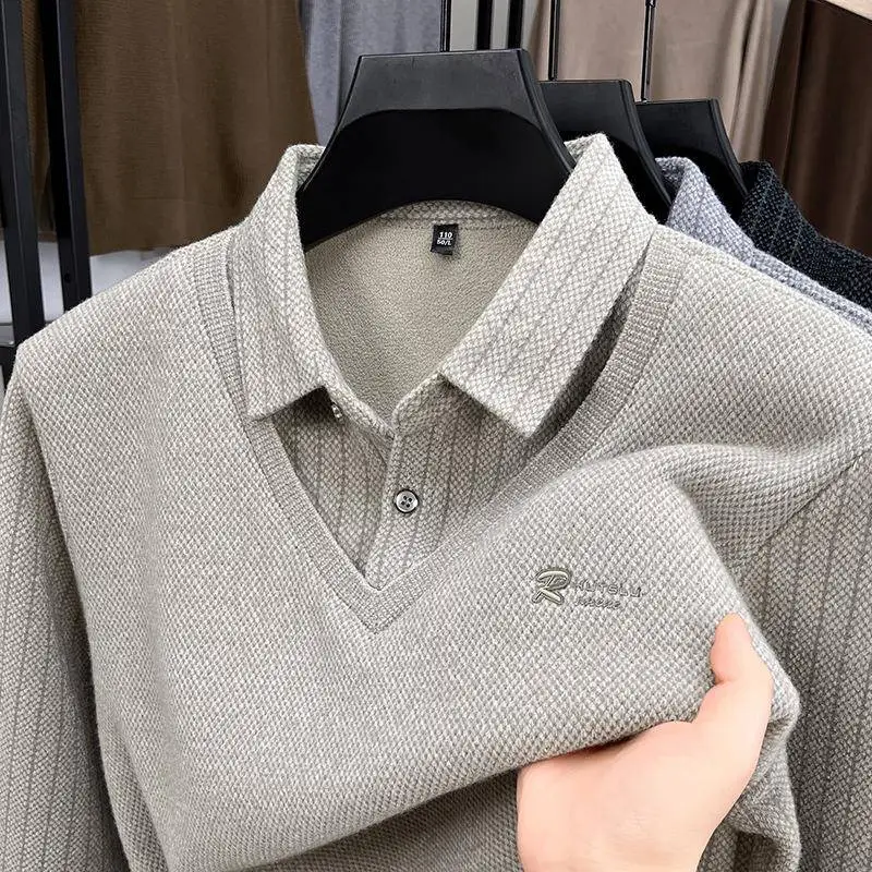Thickened Fleece Men's Knitted Sweater Collared Base Layer Shirt Fashionable Urban Style Daily Wear Polyester Blend
Thickened Fleece Men's Knitted Sweater Collared Base Layer Shirt Fashionable Urban Style Daily Wear Polyester Blend