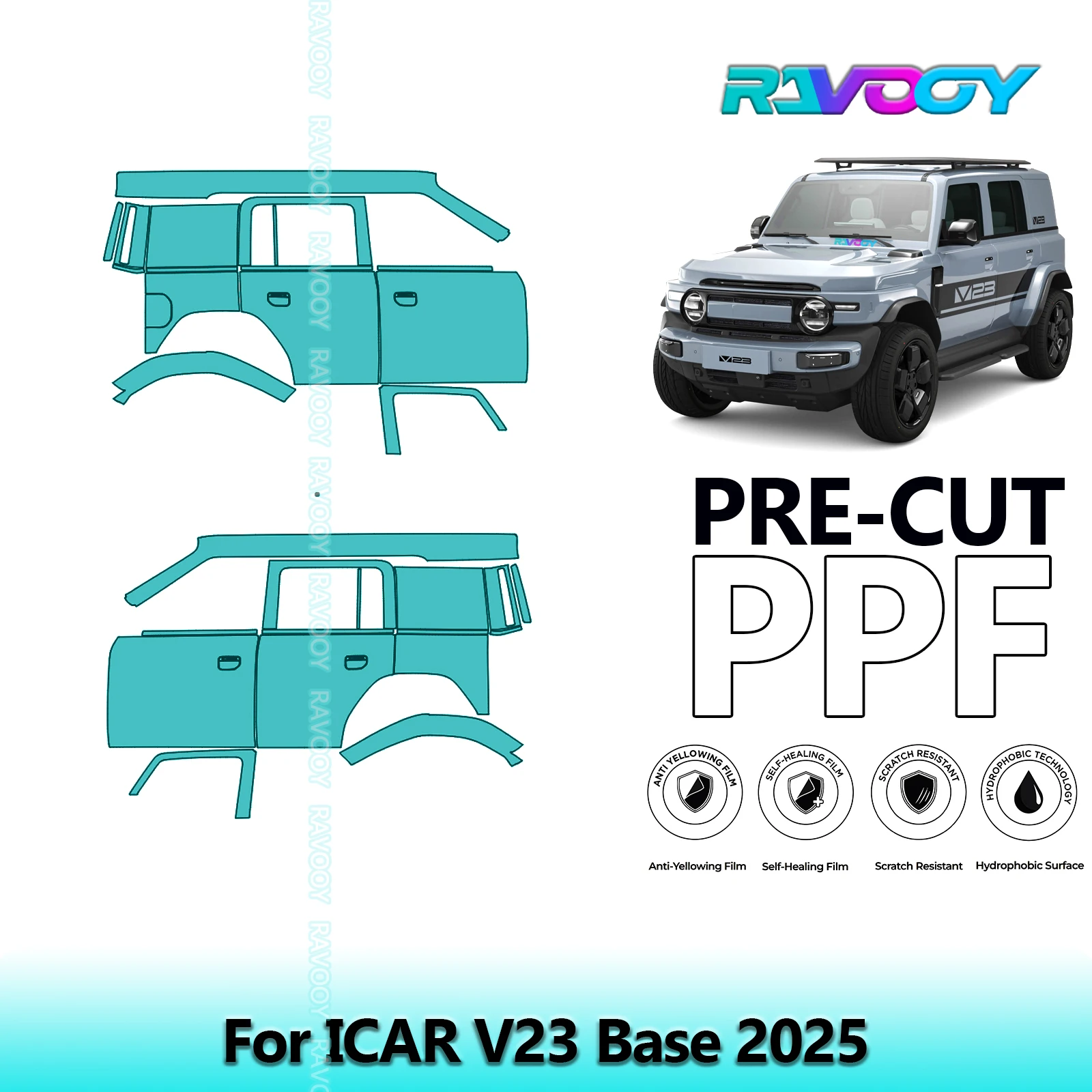 For ICAR V23 Base 2025 8.5mil Clear Matte Pre-Cut PPF Door & A/B Pillar Kit TPU Paint Protection Film Set
For ICAR V23 Base 2025 8.5mil Clear Matte Pre-Cut PPF Door & A/B Pillar Kit TPU Paint Protection Film Set