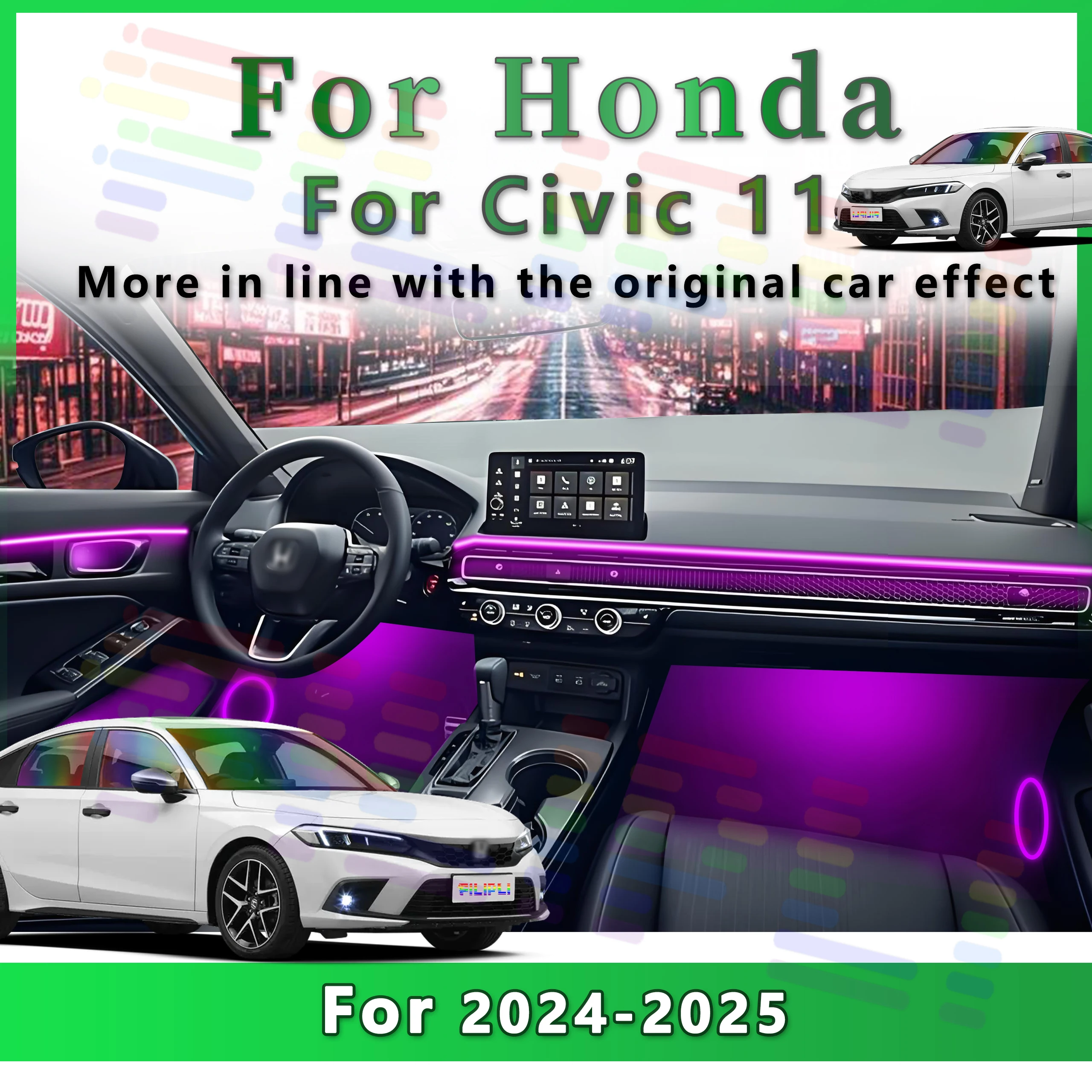 FILIPLI для Honda Civic 11-го поколения 2024-2025, акриловые светодиодные внутренние ленты для окружающего освещения с управлением через приложение, RGB-симфонические эффекты
FILIPLI для Honda Civic 11-го поколения 2024-2025, акриловые светодиодные внутренние ленты для окружающего освещения с управлением через приложение, RGB-симфонические эффекты