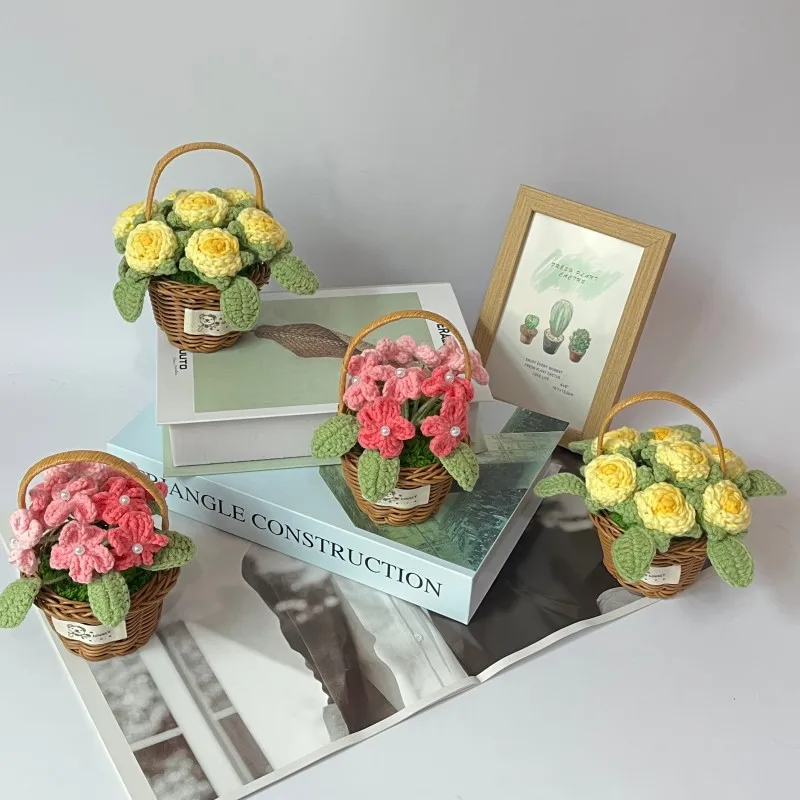 Rose Crochet Flower Pot Creative Artificial Flowers Hand Woven Plant Finished Knitted Flowers Office Desktop Decoration
Rose Crochet Flower Pot Creative Artificial Flowers Hand Woven Plant Finished Knitted Flowers Office Desktop Decoration