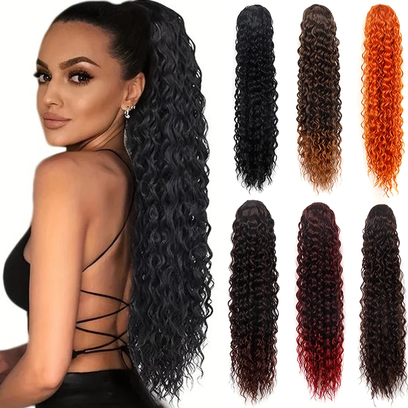 22 Inch Deep Curly Ponytail Extensions Long Curly Wave Drawstring Fake Tail for Women Synthetic Black Water Wavy Hair Ponytail
22 Inch Deep Curly Ponytail Extensions Long Curly Wave Drawstring Fake Tail for Women Synthetic Black Water Wavy Hair Ponytail