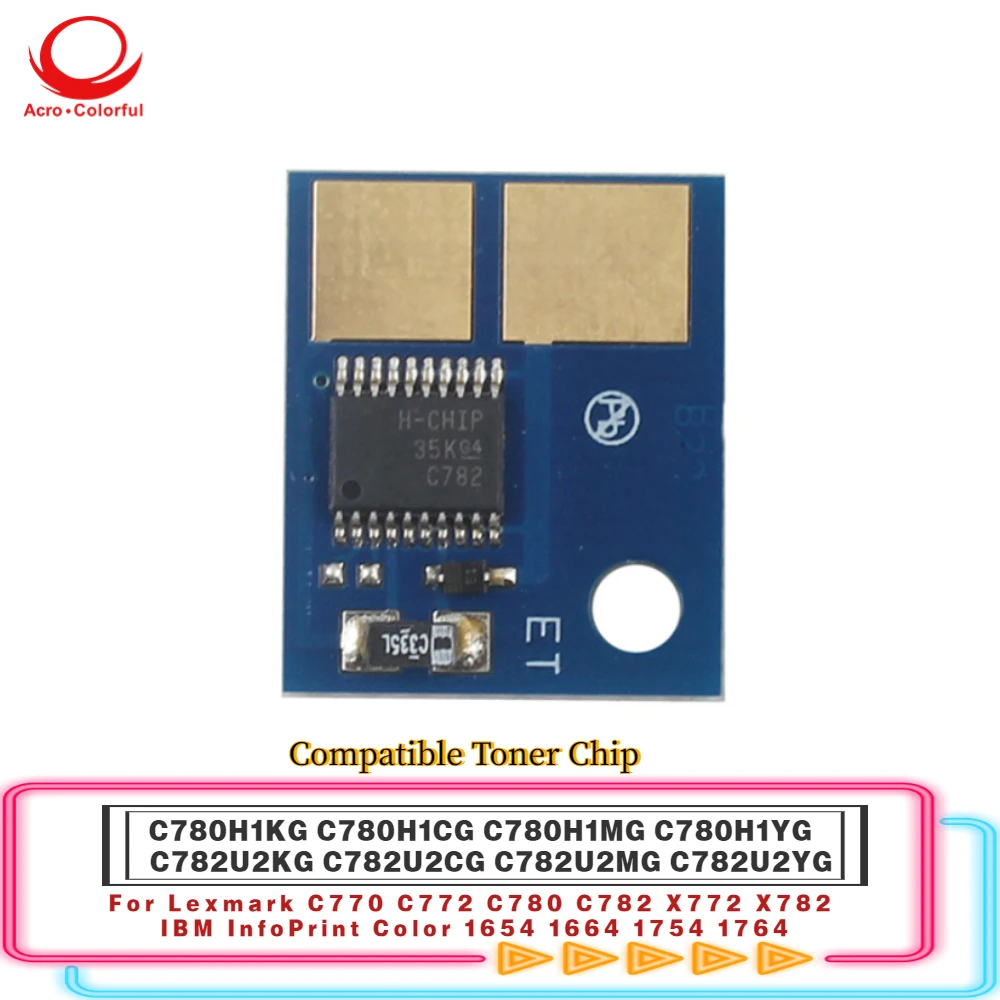 Совместимый чип картриджа с тонером C780H1KG C780H1CG C780H1MG C780H1YG для лазерного принтера Lexmark C770 C772 C780
Совместимый чип картриджа с тонером C780H1KG C780H1CG C780H1MG C780H1YG для лазерного принтера Lexmark C770 C772 C780