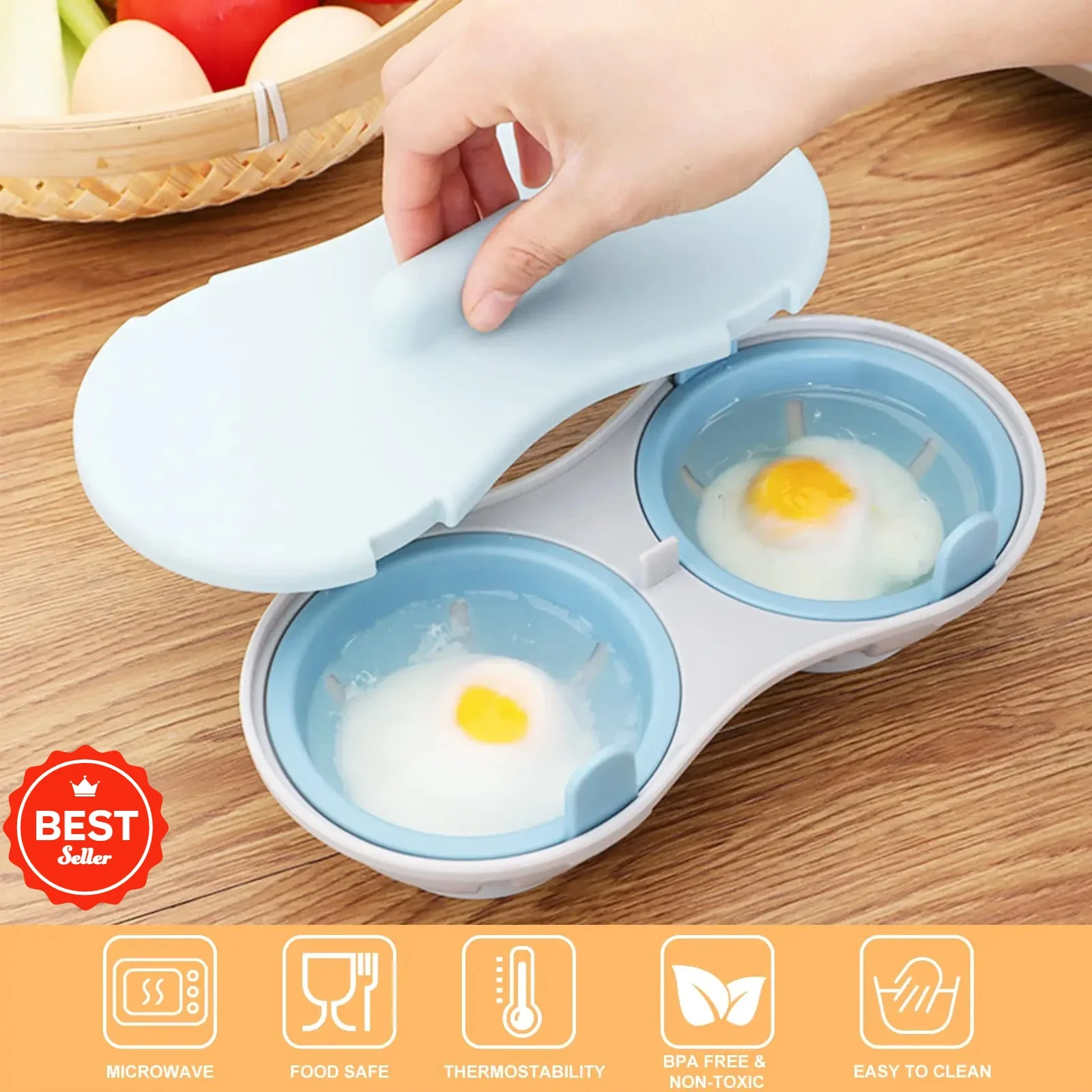 Microwave Oven Egg Poacher 2 Grid Silicone Egg Cooker for Boiled Eggs Duck Eggs and Household Eggs Kitchen Cooking Gadgets Mixer
Microwave Oven Egg Poacher 2 Grid Silicone Egg Cooker for Boiled Eggs Duck Eggs and Household Eggs Kitchen Cooking Gadgets Mixer