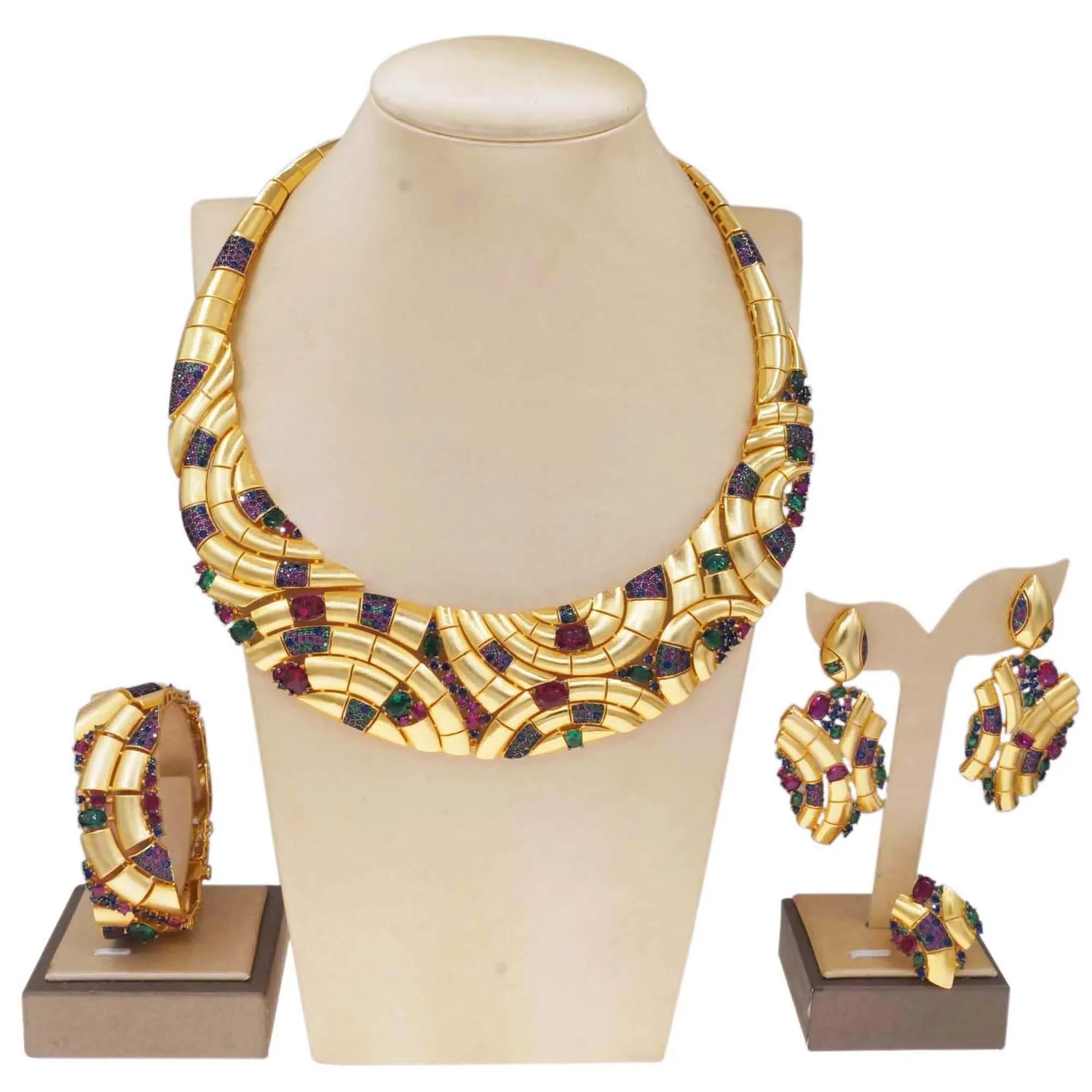 Yulaili Gold Plated Brass Base Wedding Jewelry Set for Women Non-Tarnish Never Fade 5A Cubic Zirconia 925 Silver Needle HZ23051
Yulaili Gold Plated Brass Base Wedding Jewelry Set for Women Non-Tarnish Never Fade 5A Cubic Zirconia 925 Silver Needle HZ23051
