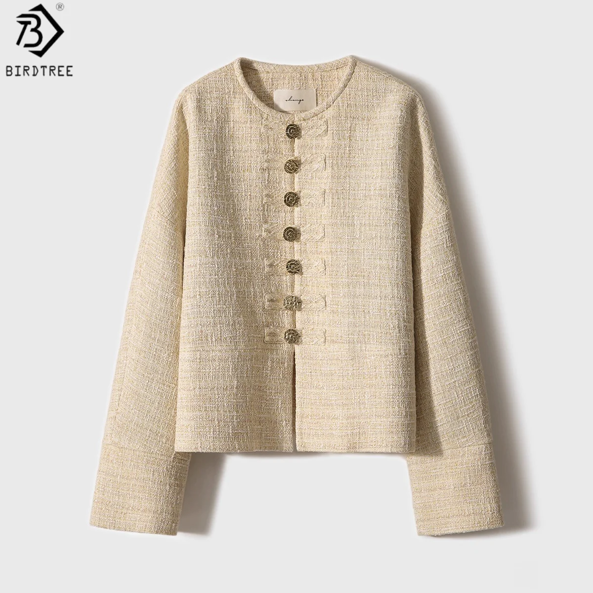 BirdTree 10.9% Sheep Wool Coat for Women,Wool Blend O-neck Tweed Woolen,Single Breasted Chinese-style Jacket,2025 AutumnT58820JF
BirdTree 10.9% Sheep Wool Coat for Women,Wool Blend O-neck Tweed Woolen,Single Breasted Chinese-style Jacket,2025 AutumnT58820JF