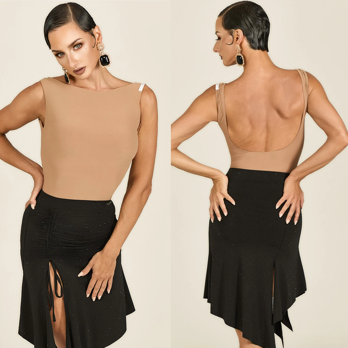 New Skin Color Latin Dance Tops Backless Sleeveless Leotards Adult Ballroom Dance Practice Clothing Latin Training Tops DNV25459
New Skin Color Latin Dance Tops Backless Sleeveless Leotards Adult Ballroom Dance Practice Clothing Latin Training Tops DNV25459