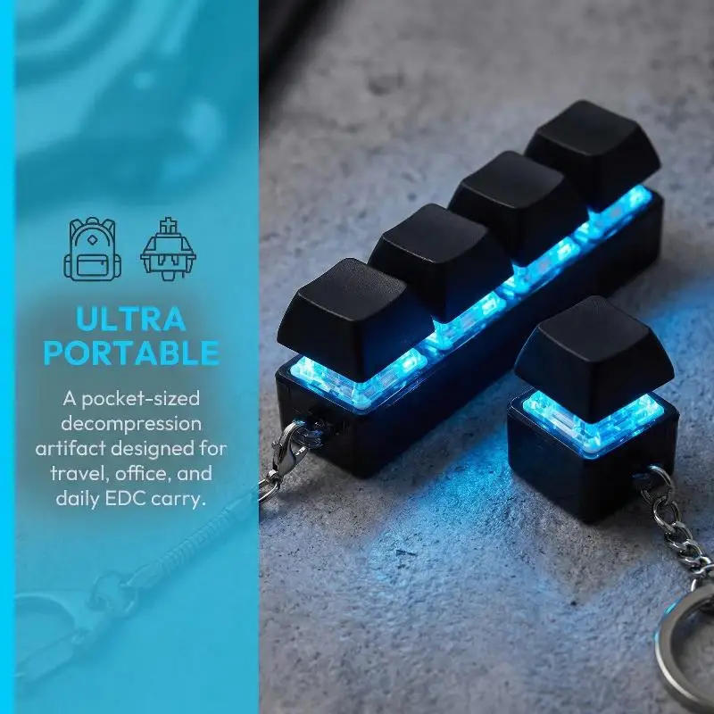 Stress Relief Fidget Keyboard Keychain Toy 4 Button LED Light Sensory Gadget for Adults and Kids Travel Classroom
Stress Relief Fidget Keyboard Keychain Toy 4 Button LED Light Sensory Gadget for Adults and Kids Travel Classroom