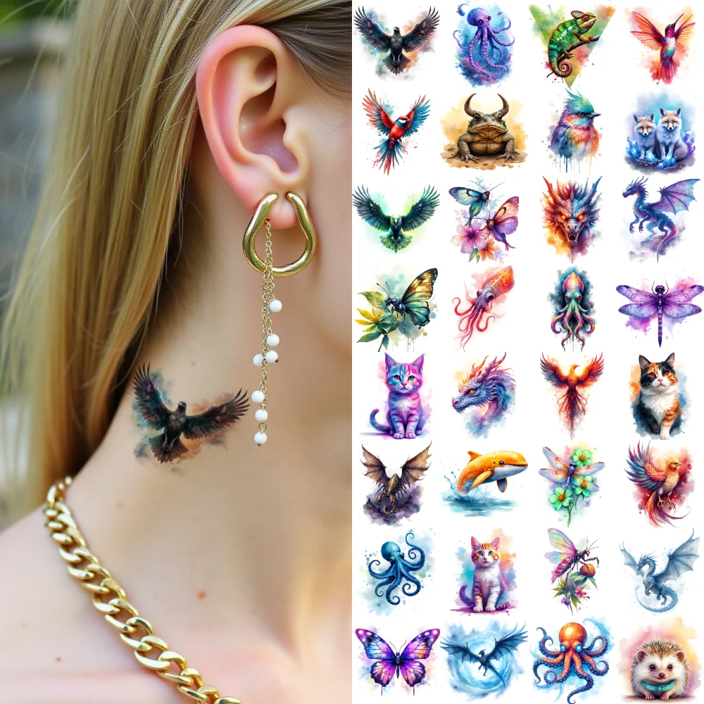 28pcs Temporary Tattoo Waterproof Long-lasting Body Stickers Dog Dinosaur Butterfly For Ladies Chest Children
28pcs Temporary Tattoo Waterproof Long-lasting Body Stickers Dog Dinosaur Butterfly For Ladies Chest Children