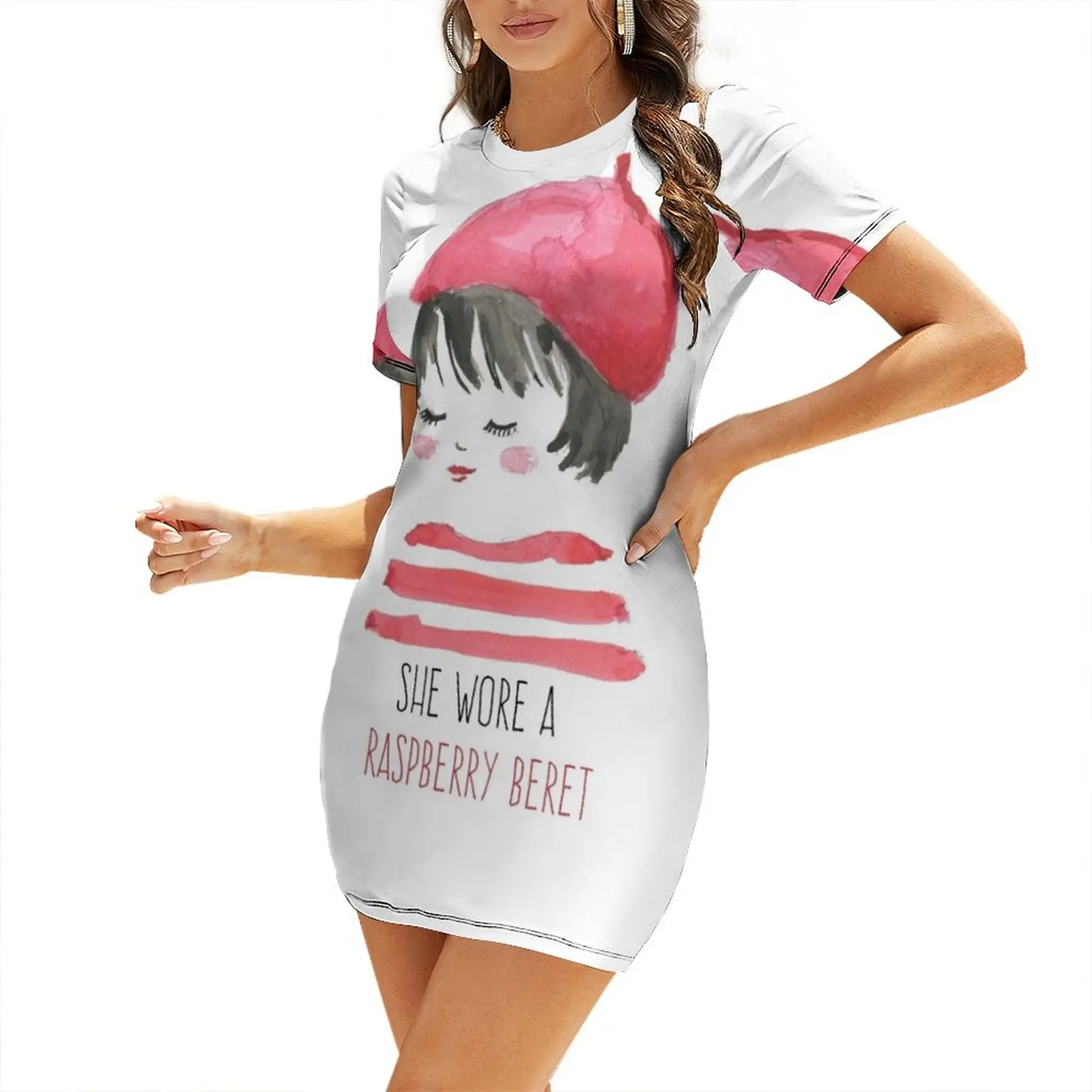 She Wore a Raspberry Beret Short-Sleeved Dress evening dress ladies women clothes summer women's suit Dress
She Wore a Raspberry Beret Short-Sleeved Dress evening dress ladies women clothes summer women's suit Dress
