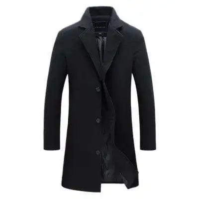 Мужское осенне-зимнее шерстяное пальто, облегающее длинное пальто, корейская версия, модная молодежная повседневная верхняя одежда, застежка на одной пуговице
Мужское осенне-зимнее шерстяное пальто, облегающее длинное пальто, корейская версия, модная молодежная повседневная верхняя одежда, застежка на одной пуговице