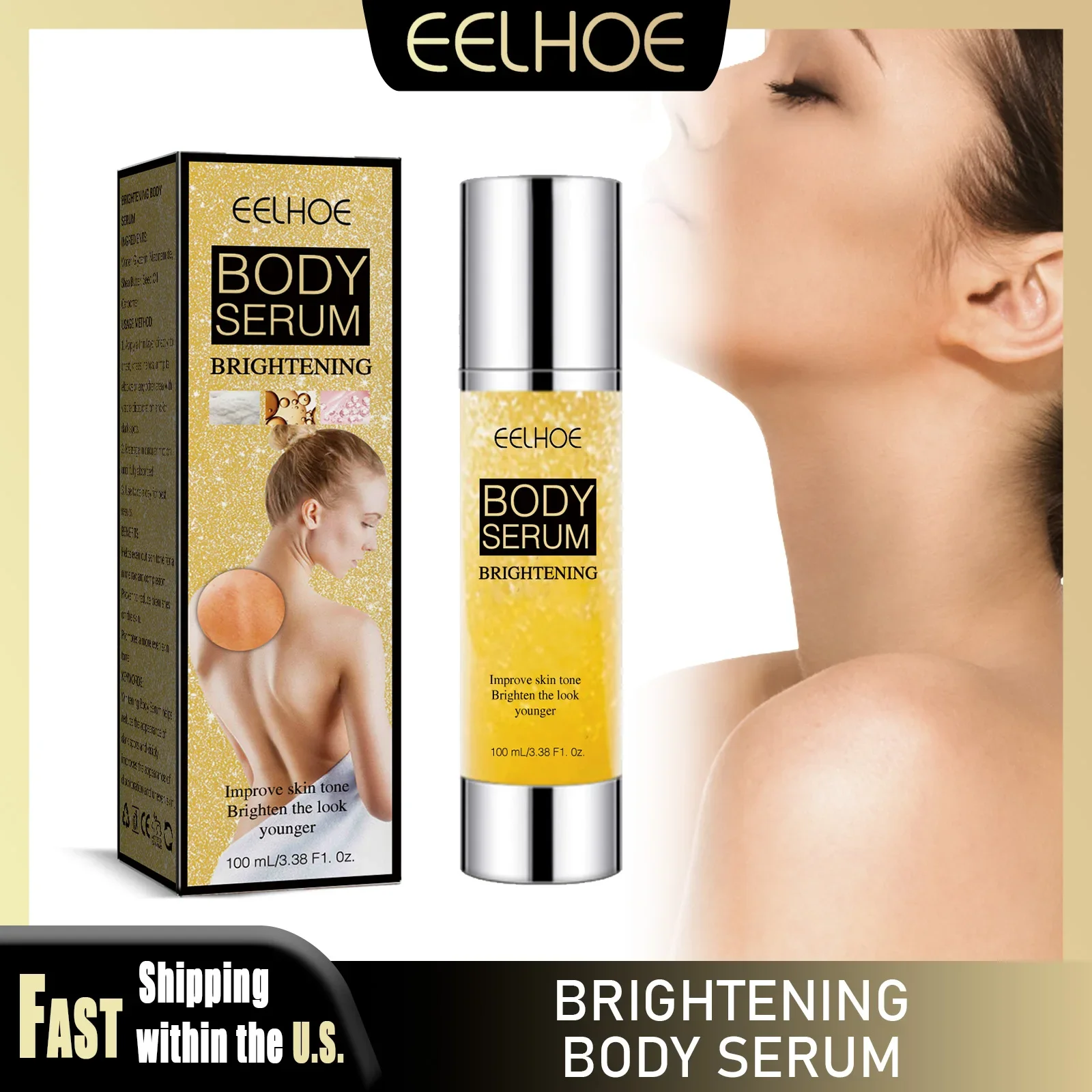 EELHOE Body Serum Brightening Underarms Knees Elbows Melanin Bleaching Skin Nicotinamide Even Skin Tone Body Skin Care Essence
EELHOE Body Serum Brightening Underarms Knees Elbows Melanin Bleaching Skin Nicotinamide Even Skin Tone Body Skin Care Essence