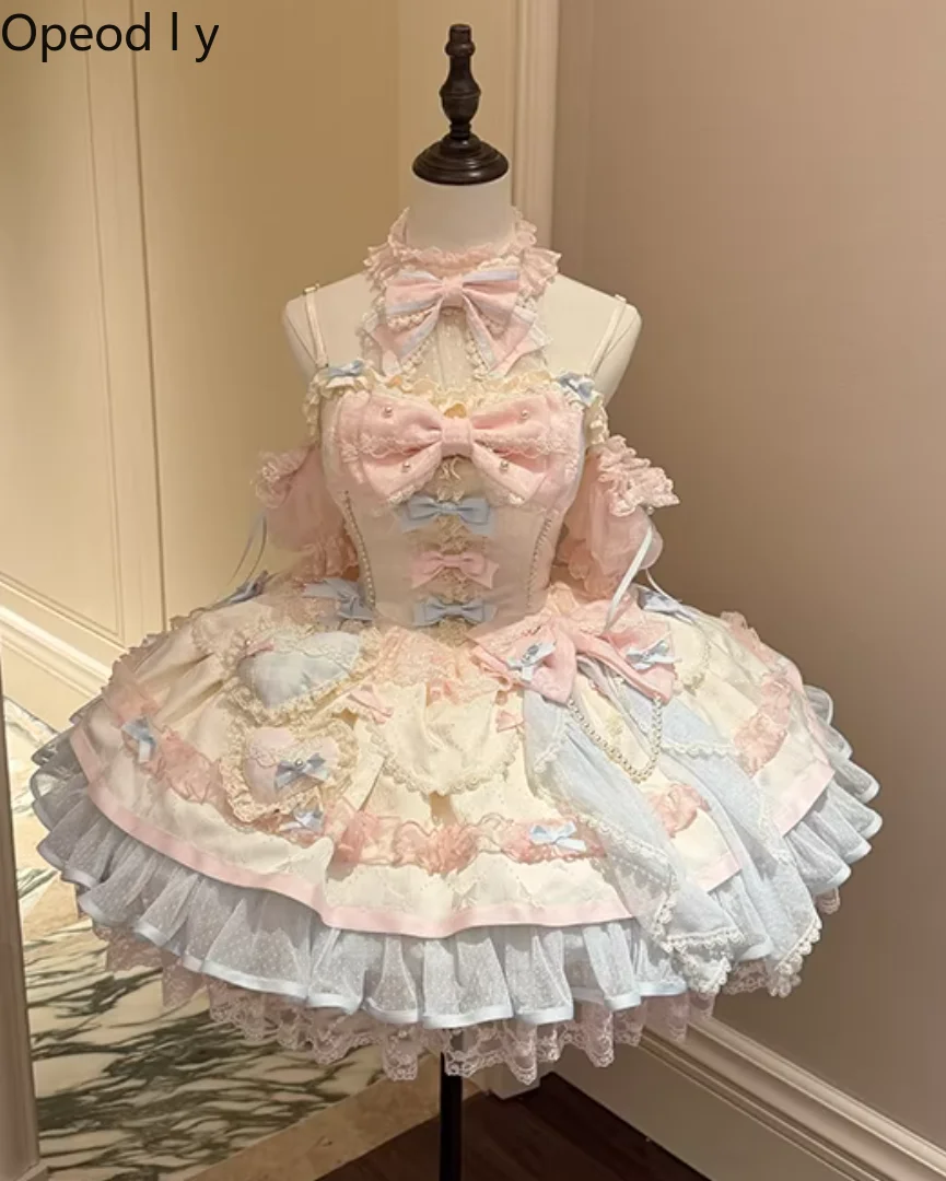 Blue Pink Cute Ballet Style Little Flower Wedding Sweet Lolita Dress Spring Summer Fairy Cute Bow Birthday Party Princess Dress
Blue Pink Cute Ballet Style Little Flower Wedding Sweet Lolita Dress Spring Summer Fairy Cute Bow Birthday Party Princess Dress