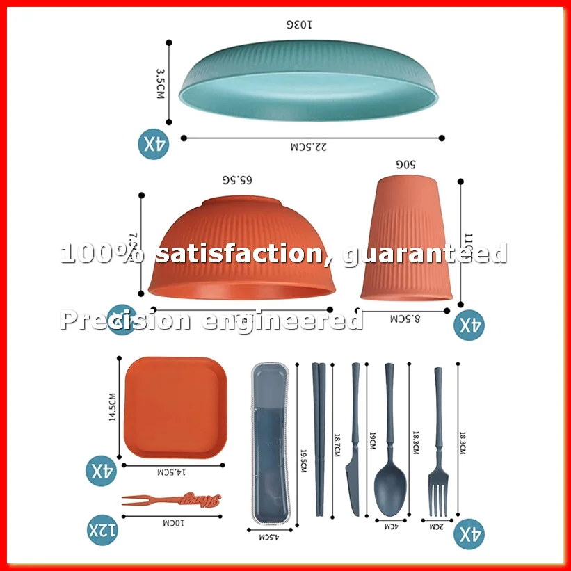 48Pcs Unbreakable Dinnerware Sets for 4 People, Camping Plates and Bowls Set, Picnic Dinner Sets, Serving Plates-A79M
48Pcs Unbreakable Dinnerware Sets for 4 People, Camping Plates and Bowls Set, Picnic Dinner Sets, Serving Plates-A79M
