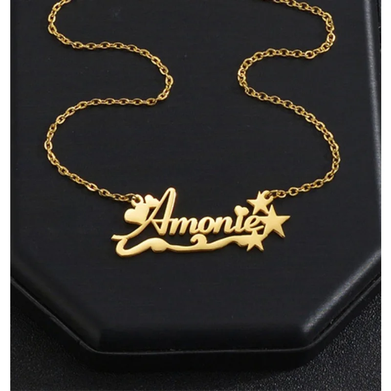 Customized Personalized Name Necklace for Women Simple Fashionable Star Shaped Heart Embellishment Titanium Steel Accessories
Customized Personalized Name Necklace for Women Simple Fashionable Star Shaped Heart Embellishment Titanium Steel Accessories