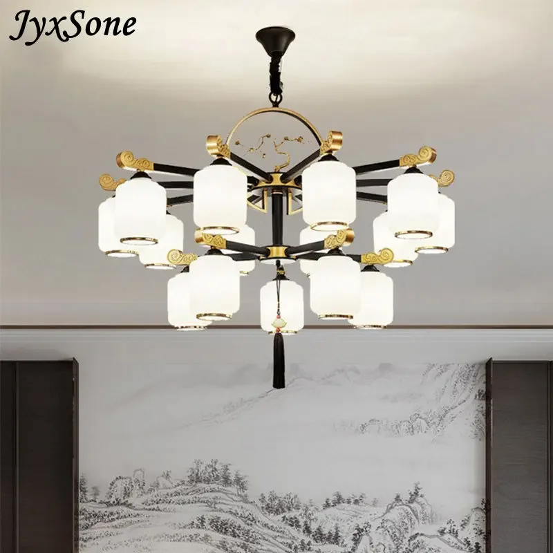 New Chinese style pendant lights villa living room big chandelier atmospheric home Nordic restaurant bedroom Study hanging lamp
New Chinese style pendant lights villa living room big chandelier atmospheric home Nordic restaurant bedroom Study hanging lamp