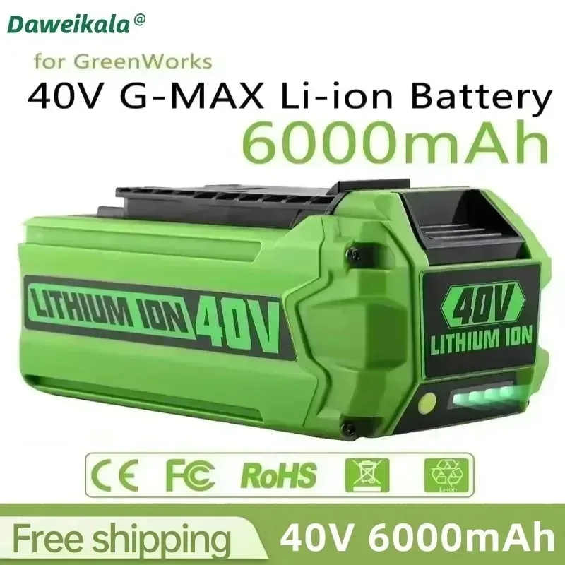 For Greenworks 40V Batteries 6Ah GreenWorks G-MAX Li-ion Battery Manufacturer Replacement Battery for Lawn Mower Power Tools
For Greenworks 40V Batteries 6Ah GreenWorks G-MAX Li-ion Battery Manufacturer Replacement Battery for Lawn Mower Power Tools