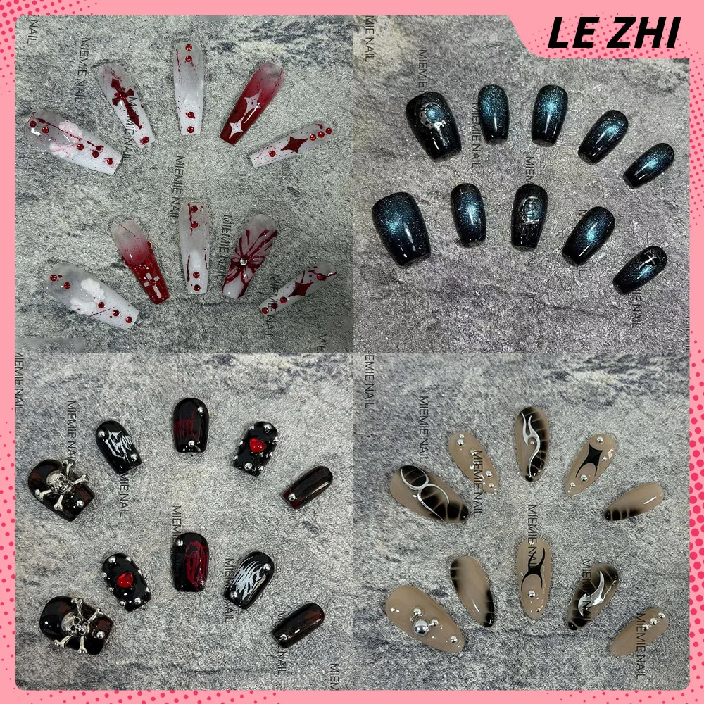 Dark Gothic Skull Diamond Cat Eye Cross Press-On Nails Stereoscopic Metal Ball Wings Stars Heart Nail Patch Party Accessories
Dark Gothic Skull Diamond Cat Eye Cross Press-On Nails Stereoscopic Metal Ball Wings Stars Heart Nail Patch Party Accessories