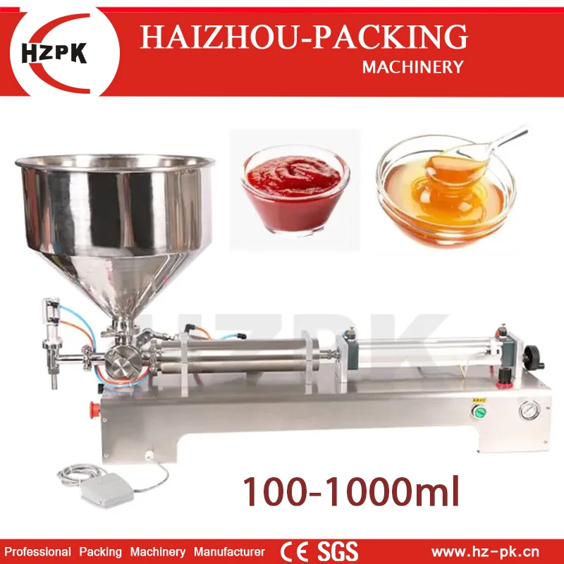 HZPK Semi Automatic Stainless Steel Single Nozzle Paste Filling Machine for Chili Sauce 100-1000ml G1WGD1000
HZPK Semi Automatic Stainless Steel Single Nozzle Paste Filling Machine for Chili Sauce 100-1000ml G1WGD1000