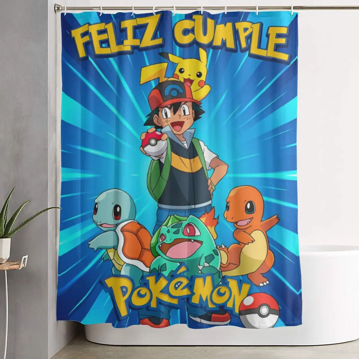 Pokemon Characters Cartoon Pikach Squirtle Bathroom Decor Shower Curtain Home Bath Bathtub Decorations 60"x72" with 12 Hooks
Pokemon Characters Cartoon Pikach Squirtle Bathroom Decor Shower Curtain Home Bath Bathtub Decorations 60"x72" with 12 Hooks