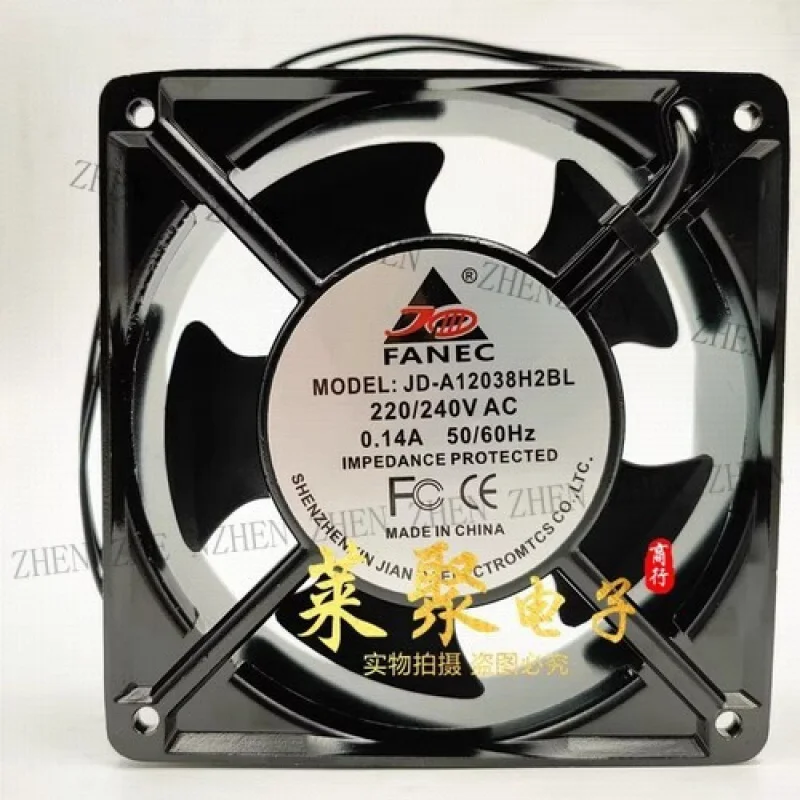 Y FOR FANEC JD-A12038H2BL 12038 220V/240VAC 0.14A 12CM Metal Cooling Fan
Y FOR FANEC JD-A12038H2BL 12038 220V/240VAC 0.14A 12CM Metal Cooling Fan