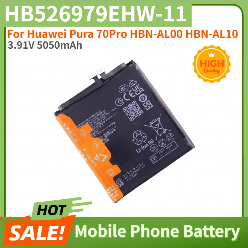 100% New 3.91V 5050mAh HB526979EHW-11 High Quality Phone Battery For Huawei Pura 70Pro HBN-AL00 HBN-AL10 Replacement Battery
100% New 3.91V 5050mAh HB526979EHW-11 High Quality Phone Battery For Huawei Pura 70Pro HBN-AL00 HBN-AL10 Replacement Battery