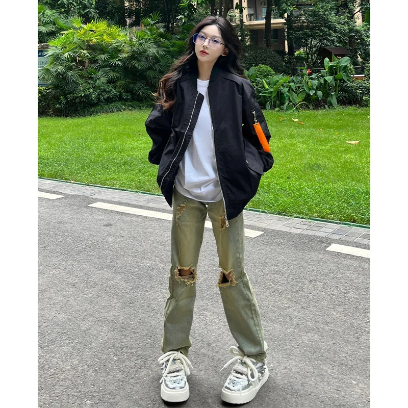 American Sle MA Pilot Jaet Men's ort Hiphop High Street Baseball orm Windproof Outerwear for Couples Youth Faion
American Sle MA Pilot Jaet Men's ort Hiphop High Street Baseball orm Windproof Outerwear for Couples Youth Faion