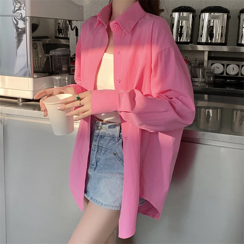 Pink Shirt Women's Early Spring 2026 New High-End Long Sleeve Loose Casual Shirt Korean Style Commute Wind Outerwear Top
Pink Shirt Women's Early Spring 2026 New High-End Long Sleeve Loose Casual Shirt Korean Style Commute Wind Outerwear Top
