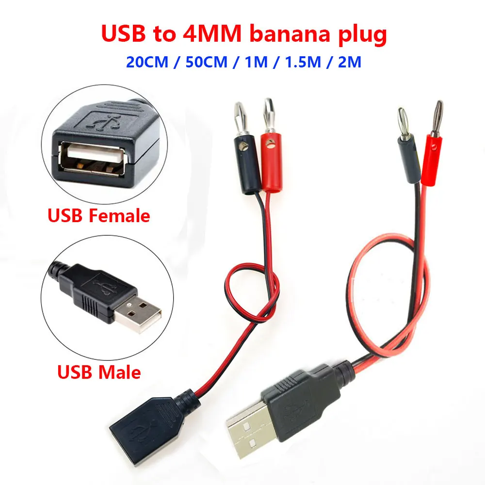 1 piece USB to 4 MM plug socket banana head connection cable test cable a socket charging cable USB socket connection cable
1 piece USB to 4 MM plug socket banana head connection cable test cable a socket charging cable USB socket connection cable