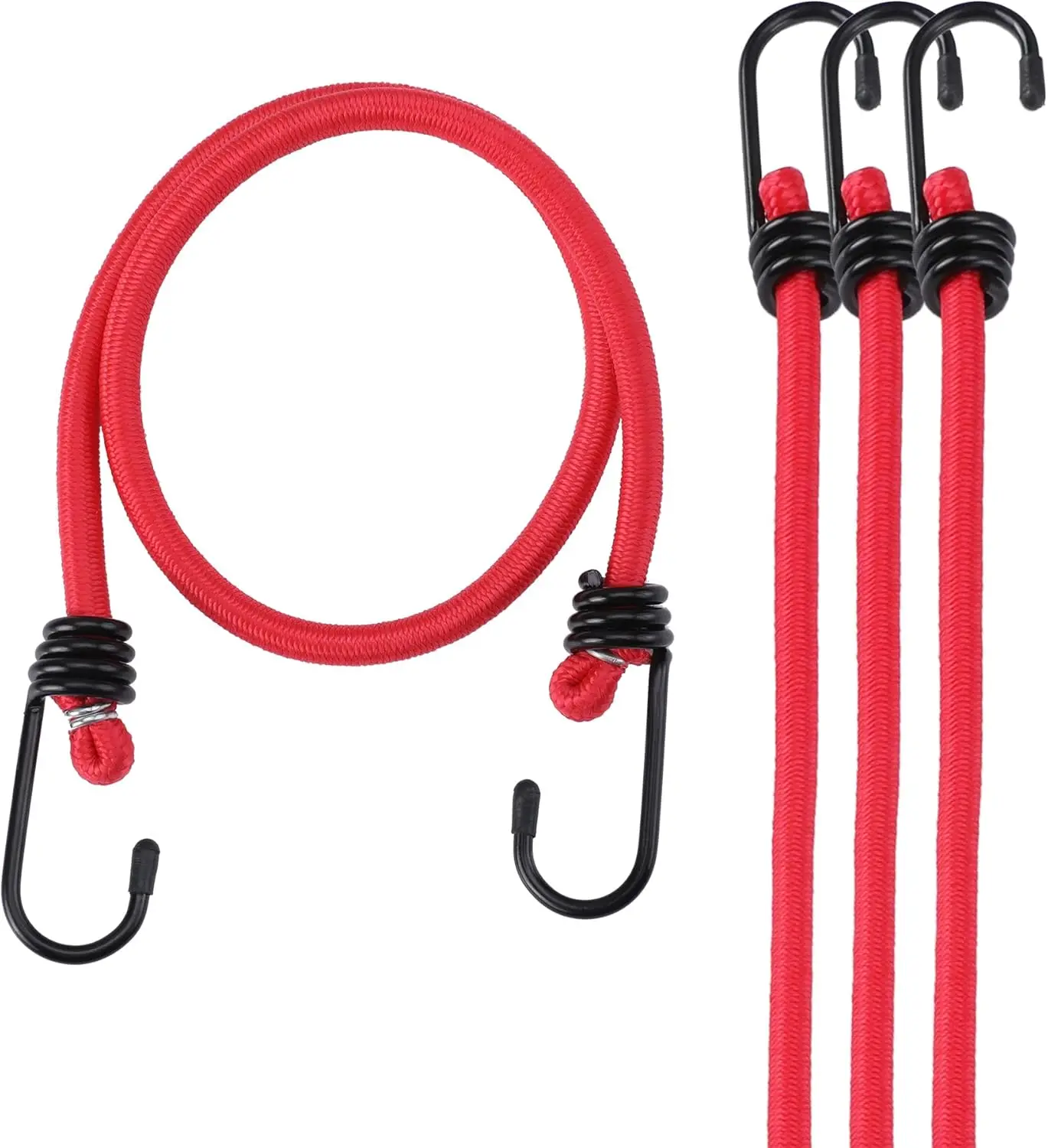 24 Inch Bungee Cords with Hooks, 4 Pack Heavy Duty Rubber Straps for Outdoor Tent, Luggage Rack, Camping, Cargo, RV, Bike
24 Inch Bungee Cords with Hooks, 4 Pack Heavy Duty Rubber Straps for Outdoor Tent, Luggage Rack, Camping, Cargo, RV, Bike
