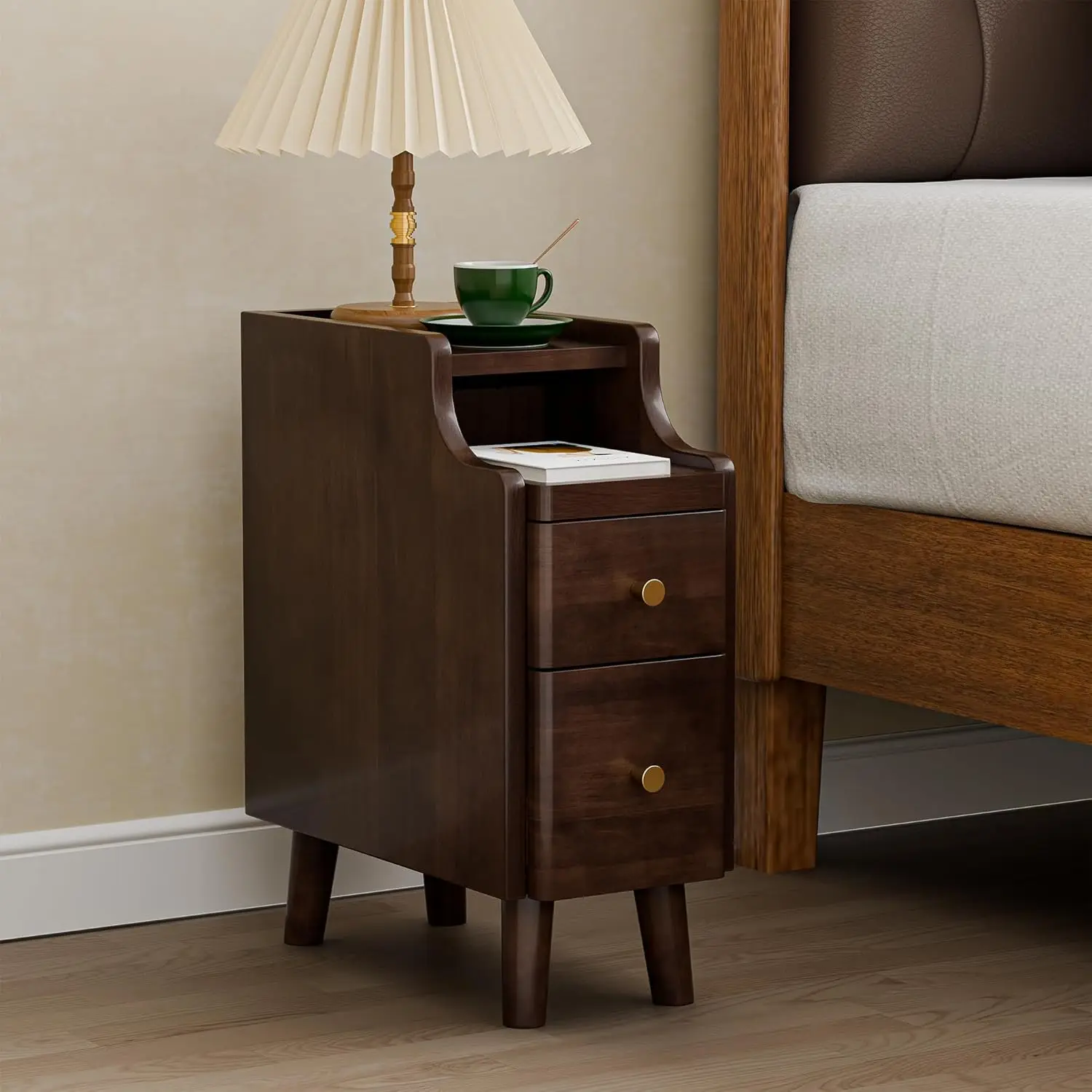 Nightstand, Pre-Assembled, 19.7“H Solid Wood Night Stand with 2 Drawers, Open Sliding Shelf, Mid Century Modern Small Bedsid
Nightstand, Pre-Assembled, 19.7“H Solid Wood Night Stand with 2 Drawers, Open Sliding Shelf, Mid Century Modern Small Bedsid